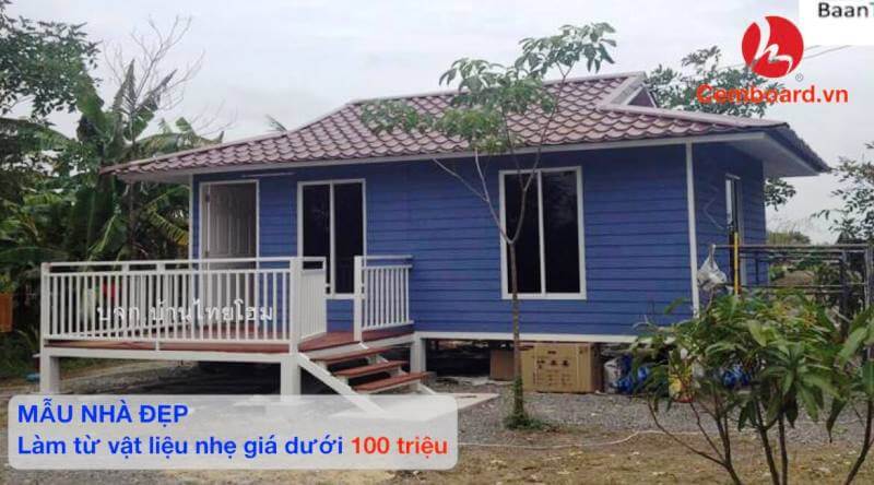 Mẫu nhà : mẫu nhà cấp 4 đẹp xây bằng vật liệu nhẹ giá dưới 100 triệu Mẫu nhà : mẫu nhà cấp 4 đẹp xây bằng vật liệu nhẹ giá dưới 100 triệu
