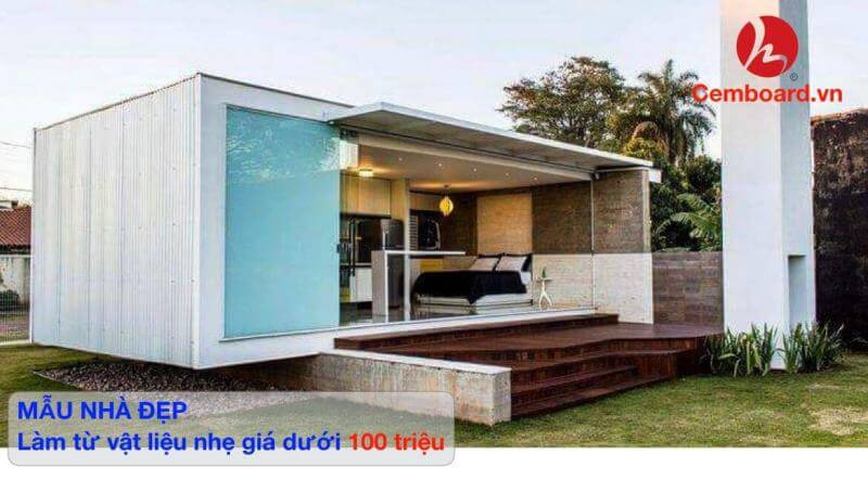 Mẫu nhà : mẫu nhà cấp 4 đẹp xây bằng vật liệu nhẹ giá dưới 100 triệu Mẫu nhà : mẫu nhà cấp 4 đẹp xây bằng vật liệu nhẹ giá dưới 100 triệu