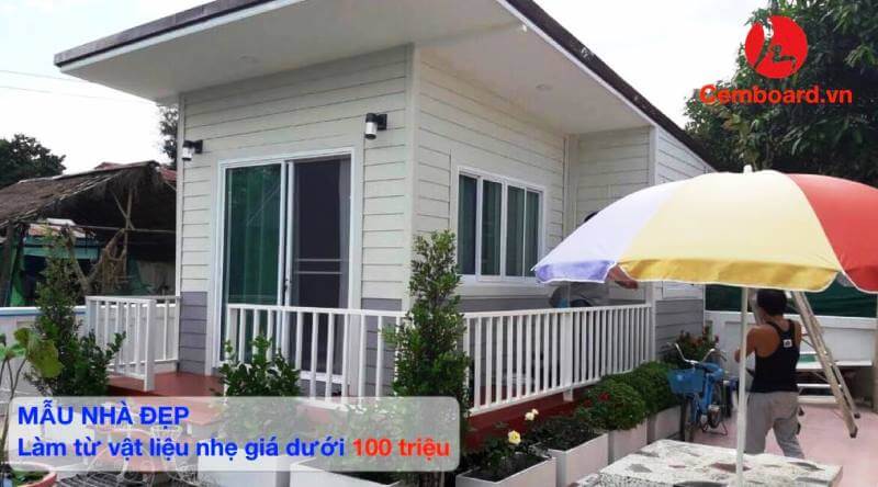 Mẫu nhà : mẫu nhà cấp 4 đẹp xây bằng vật liệu nhẹ giá dưới 100 triệu Mẫu nhà : mẫu nhà cấp 4 đẹp xây bằng vật liệu nhẹ giá dưới 100 triệu