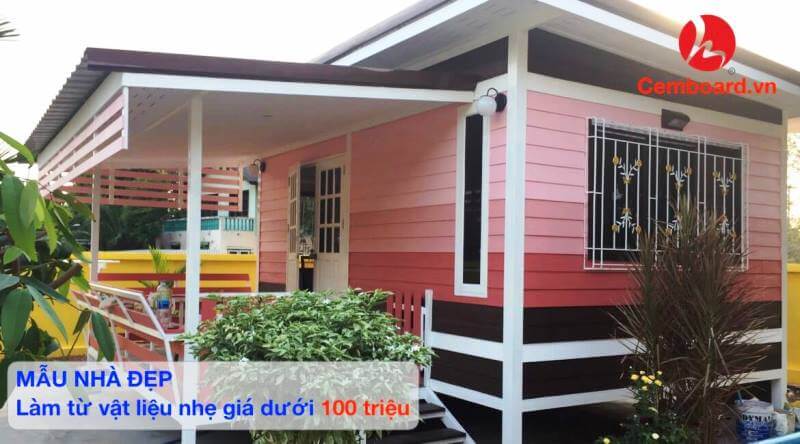 Mẫu nhà : mẫu nhà cấp 4 đẹp xây bằng vật liệu nhẹ giá dưới 100 triệu Mẫu nhà : mẫu nhà cấp 4 đẹp xây bằng vật liệu nhẹ giá dưới 100 triệu