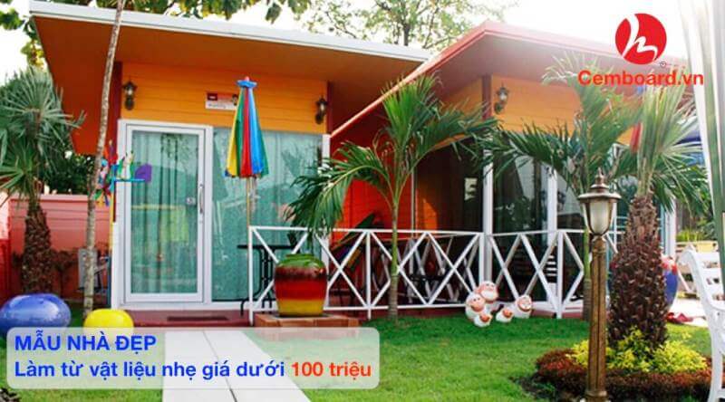 Mẫu nhà : mẫu nhà cấp 4 đẹp xây bằng vật liệu nhẹ giá dưới 100 triệu Mẫu nhà : mẫu nhà cấp 4 đẹp xây bằng vật liệu nhẹ giá dưới 100 triệu