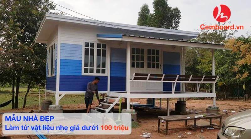 Mẫu nhà : mẫu nhà cấp 4 đẹp xây bằng vật liệu nhẹ giá dưới 100 triệu Mẫu nhà : mẫu nhà cấp 4 đẹp xây bằng vật liệu nhẹ giá dưới 100 triệu