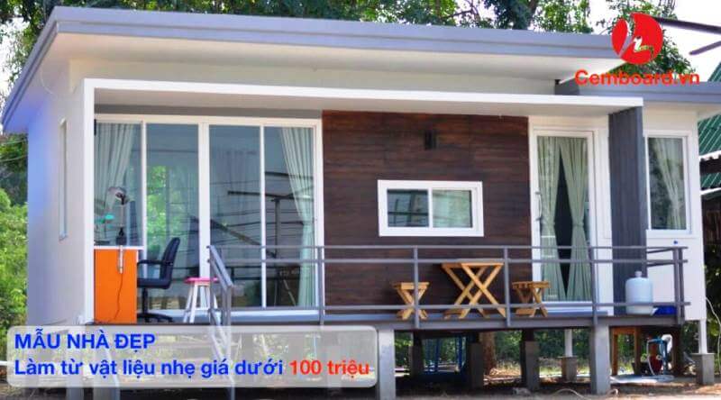 Mẫu nhà : mẫu nhà cấp 4 đẹp xây bằng vật liệu nhẹ giá dưới 100 triệu Mẫu nhà : mẫu nhà cấp 4 đẹp xây bằng vật liệu nhẹ giá dưới 100 triệu