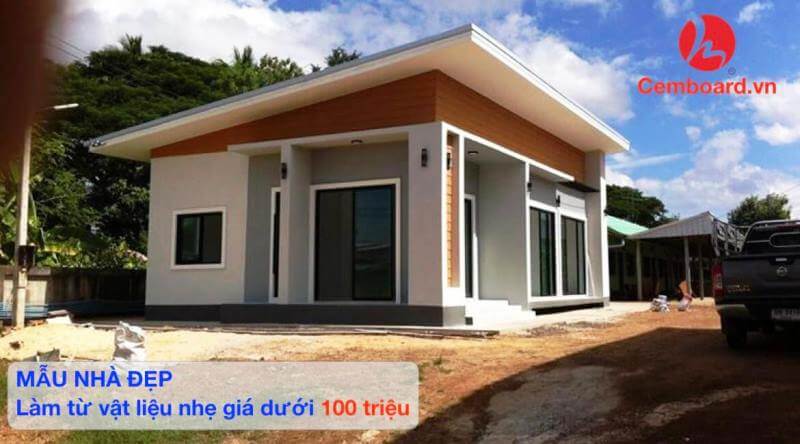 Mẫu nhà : mẫu nhà cấp 4 đẹp xây bằng vật liệu nhẹ giá dưới 100 triệu Mẫu nhà : mẫu nhà cấp 4 đẹp xây bằng vật liệu nhẹ giá dưới 100 triệu