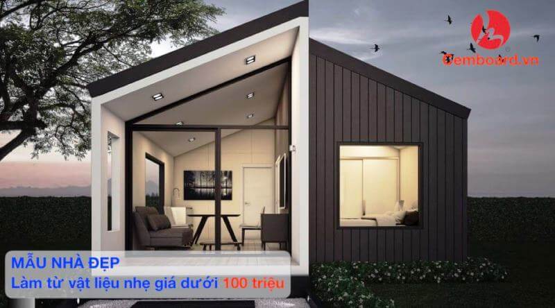 Mẫu nhà : mẫu nhà cấp 4 đẹp xây bằng vật liệu nhẹ giá dưới 100 triệu Mẫu nhà : mẫu nhà cấp 4 đẹp xây bằng vật liệu nhẹ giá dưới 100 triệu