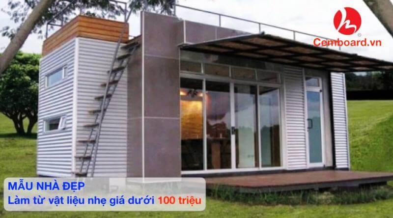 Mẫu nhà : mẫu nhà cấp 4 đẹp xây bằng vật liệu nhẹ giá dưới 100 triệu Mẫu nhà : mẫu nhà cấp 4 đẹp xây bằng vật liệu nhẹ giá dưới 100 triệu