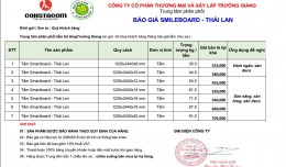 Báo giá tấm Dăm gỗ SmileBoard SCG Thái Lan 2020
