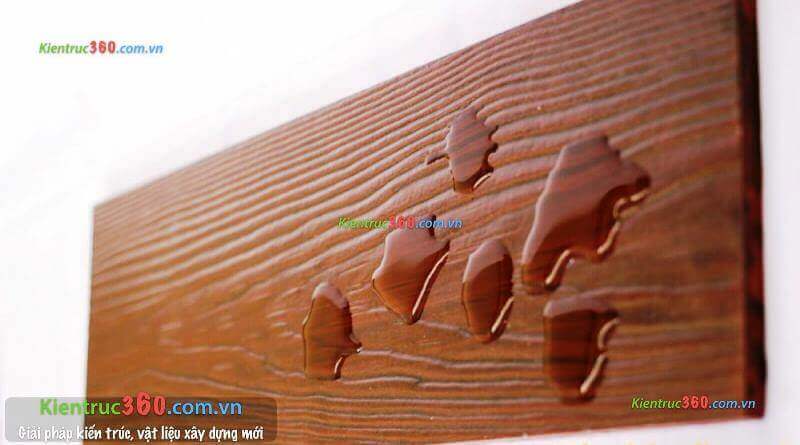 màu sơn giả gỗ trên bề mặt tấm bê tông Cemboard làm sàn chịu nước